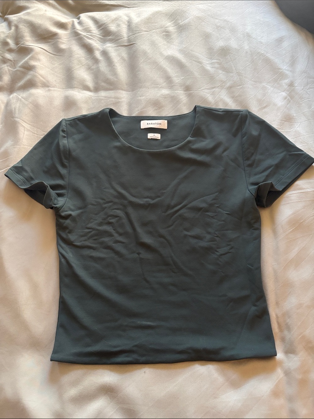 Babaton Short Sleeve Crewneck Tee in Forest Green